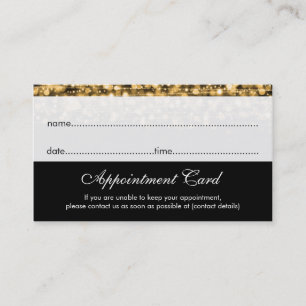 Appointment Card Gold Lights & Sparkles