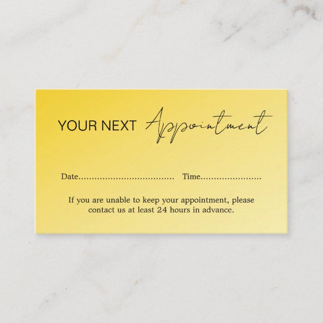 Appointment Card Lemon Yellow (Front)