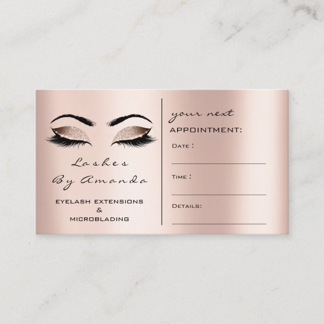 Appointment Card Makeup Artist Black Rose Lashes (Front)