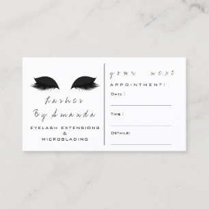 Appointment Card Makeup Artist Black Whte Lash