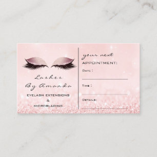 Appointment Card Makeup Artist Grey Pink Lashes