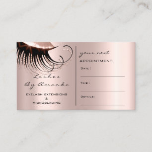 Appointment Card Makeup Artist Rose Lashes Lux