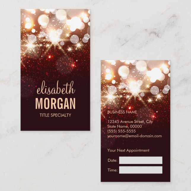 Appointment Card - Modern Fashion Glitter Sparkle (Front/Back)