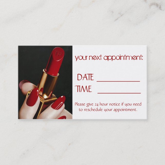 Appointment Card Nail Salon Makeup Artist (Front)