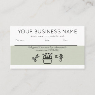 Appointment card professional dog grooming service