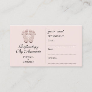 Appointment Card Reflexology Massages SPA Pink