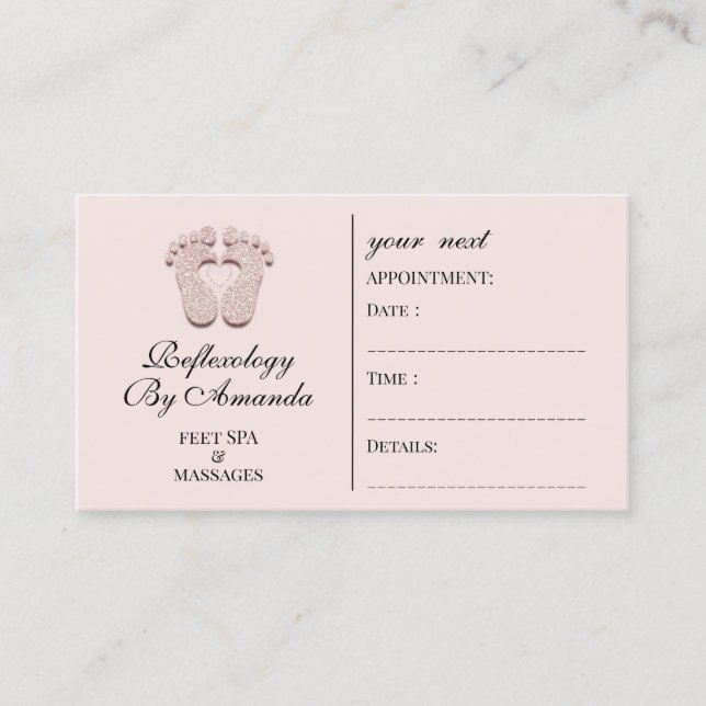 Appointment Card Reflexology Massages SPA Pink (Front)