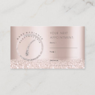 Appointment Card Rose Electrolysis Glitter Logo2
