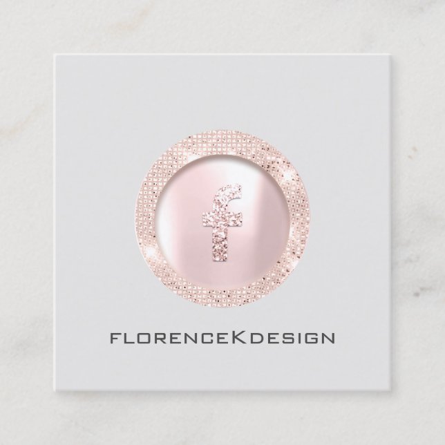 Appointment Card Rose Eyelashes Logo Social Square (Front)