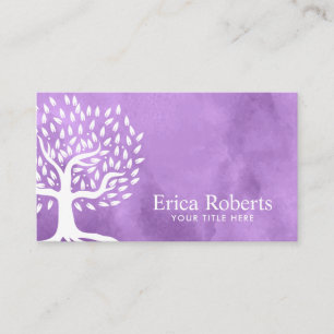 Appointment Card Vintage Tree Purple Watercolor