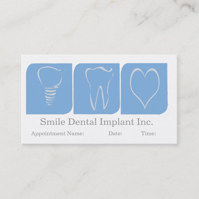 Appointment Dentist  Oral Care Implant Blue White (Front)