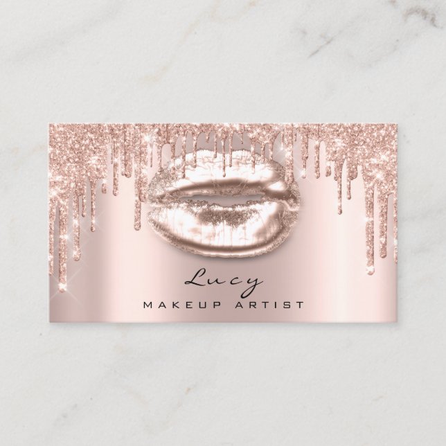 Appointment Drips Lips Glitter Drips Spark Makeup Card (Front)