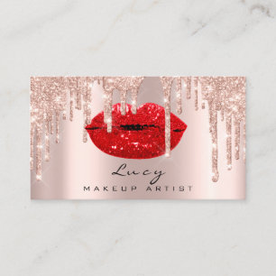 Appointment Drips Red Lips Glitter Drips Makeup Card