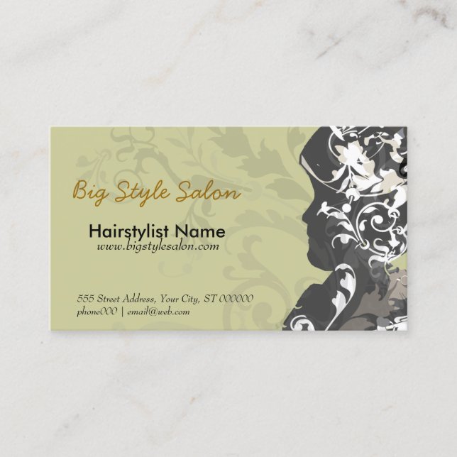 Appointment Floral Victorian Vintage Silhouette Card (Front)