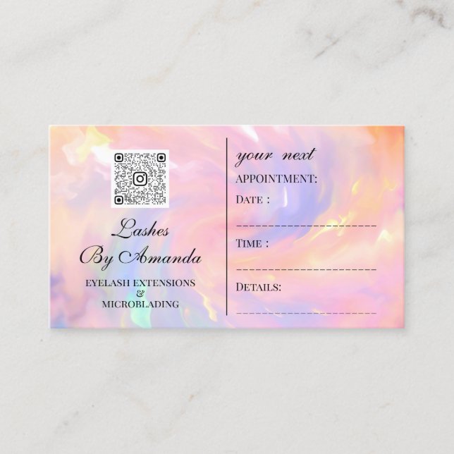 Appointment Makeup Hair Logo Nails Qr Holograph (Front)