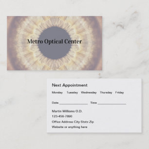 Appointment Optometrist Vision Care Business Card