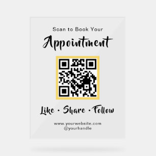 Appointment QR Branding Acrylic Sign