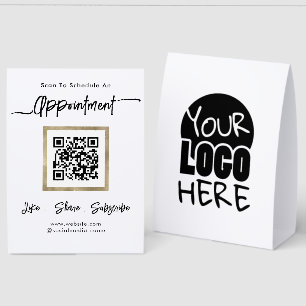 Appointment QR Code Point of Sale Table Tent Sign