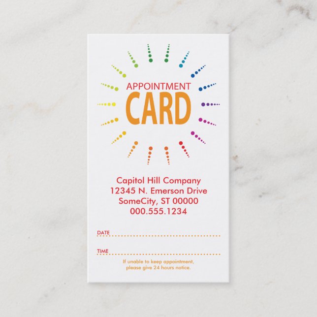 appointment rainbowBurst Card (Front)