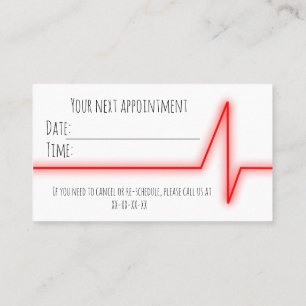 Appointment reminder business card