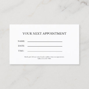 Appointment Reminder Business Card