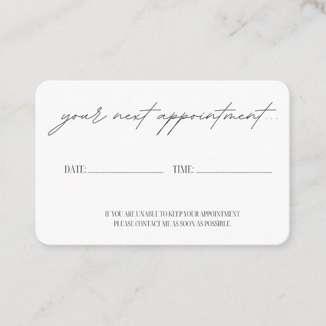 Appointment Reminder Card (Front)
