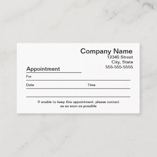 Appointment Reminder Card