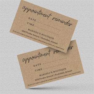 Appointment Reminder Card, Doctor Dental Salon etc Business Card