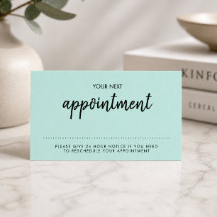 Appointment Reminder Card Modern Minimal Mint