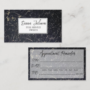 Appointment Reminder Cards Black Marble Barber