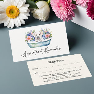 Appointment Reminder Dog Groomer Watercolor Business Card