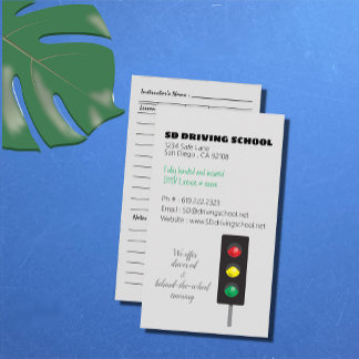 Appointment Reminder | Driving School  Business Card