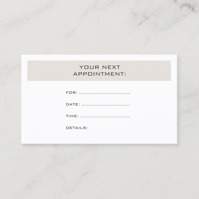 Appointment Reminder Elegant Design Trendy Modern Card (Front)