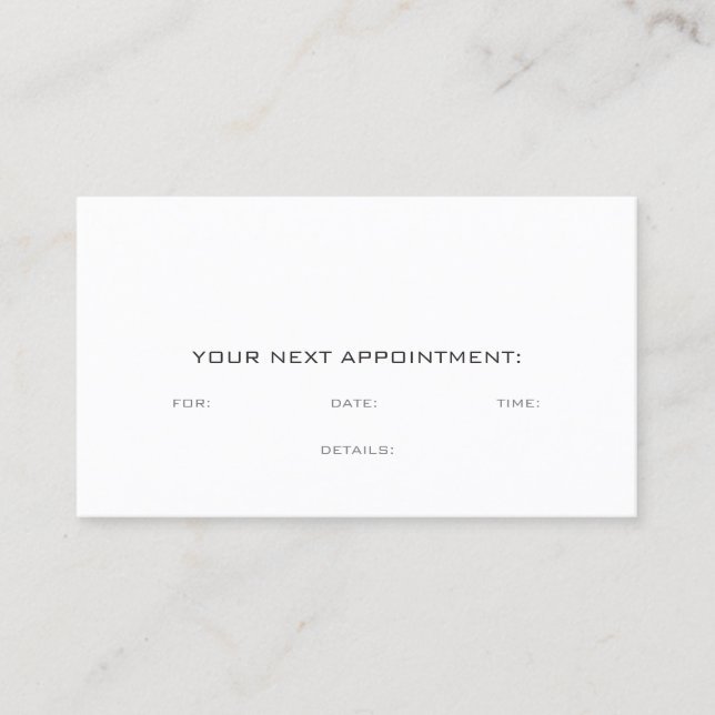 Appointment Reminder Elegant Modern Sleek Plain (Front)