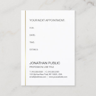 Appointment Reminder Gold Elegant Modern Plain