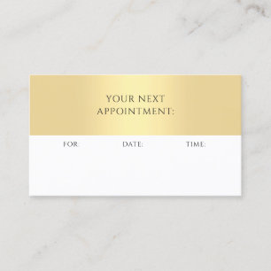 Appointment Reminder Gold White Elegant Template Card
