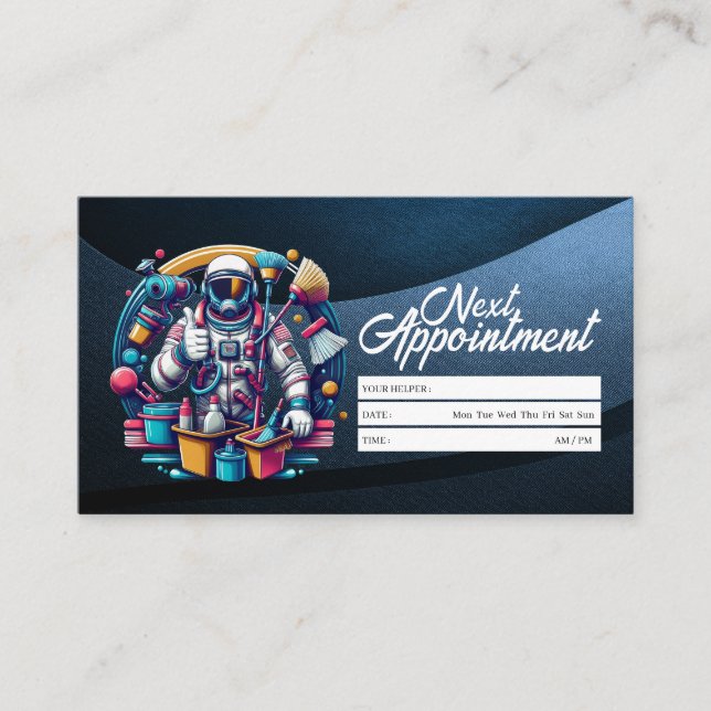 Appointment Reminder House Cleaning Housekeeping Business Card (Front)
