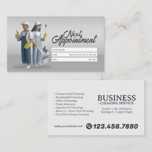 Appointment Reminder House Cleaning Housekeeping Business Card