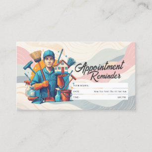 Appointment Reminder House Cleaning Housekeeping Business Card