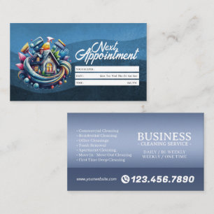 Appointment Reminder House Cleaning Housekeeping Business Card