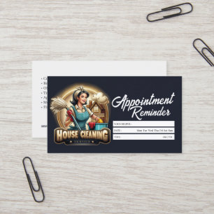 Appointment Reminder House Cleaning Housekeeping Business Card