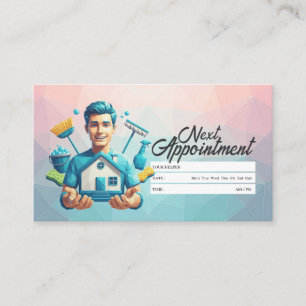 Appointment Reminder House Cleaning Housekeeping Business Card