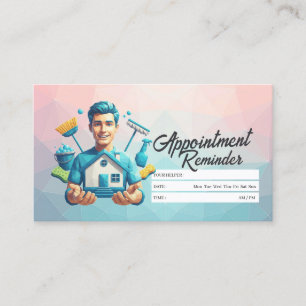 Appointment Reminder House Cleaning Housekeeping Business Card
