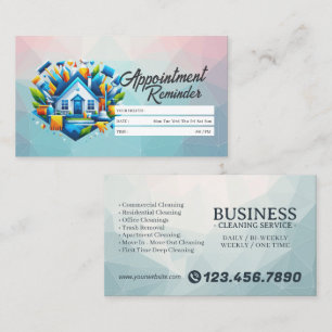 Appointment Reminder House Cleaning Housekeeping Business Card