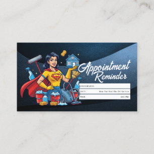 Appointment Reminder House Cleaning Housekeeping Business Card