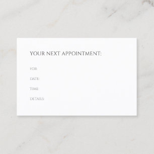 Appointment Reminder Modern Minimalist Template Card