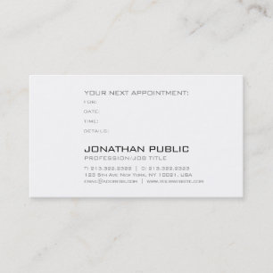 Appointment Reminder Modern Stylish Sleek Plain Card