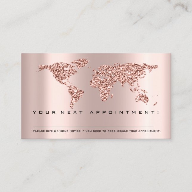 Appointment Reminder Word Map Travel Agency Business Card (Front)