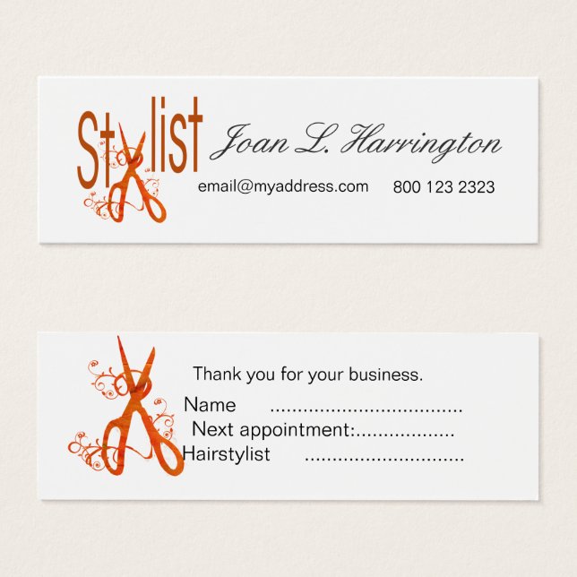 Appointment Typography Drawing Artisan  Scissors (Front & Back)