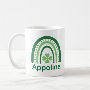 Appoline Name Clover Boho Rainbow Coffee Mug